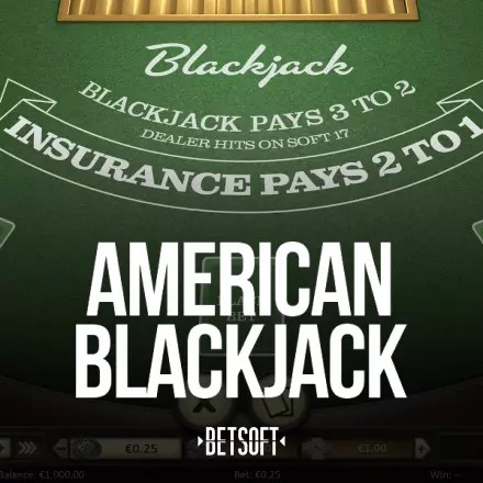 American Blackjack casino game by Betsoft Gaming – featured logo at HotWin Casino