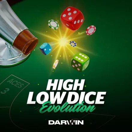 High Low Dice Evolution slot logo by Darwin Gaming at HotWin Casino