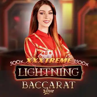 Lightning Baccarat online game logo by Evolution on casino-hotwin.be